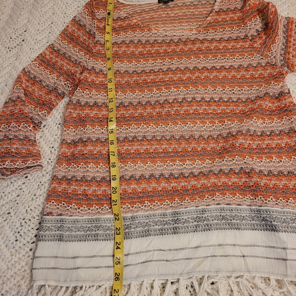 Hannah Boho Lace Top With Fringe Trim Size Large - Picture 6 of 8